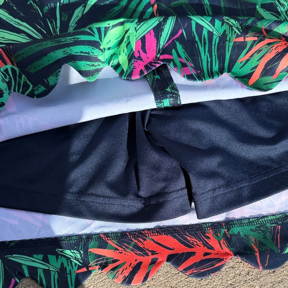 Lady Hagen Tropical Print Mini Skirt - Green, Pink, Red - Picture 6 of 6